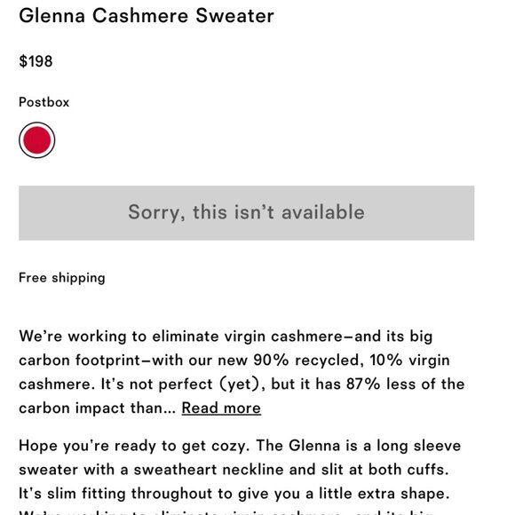 Reformation Red Glenna Cashmere Sweater (Small) - Picture 2 of 5